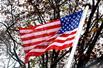 An American flag flying