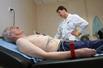 Nurse performing tests on patient