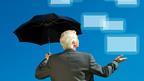 Man with umbrella