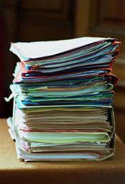 Folders piled up