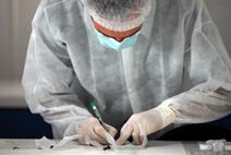 Clinician doing lab research