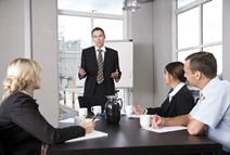 A boardroom meeting