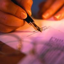 A legal document being signed