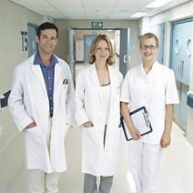 Hospital staff smiling at camera