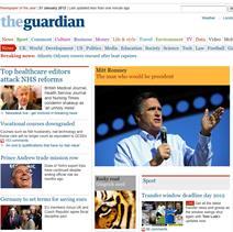 Guardian homepage on HSJ