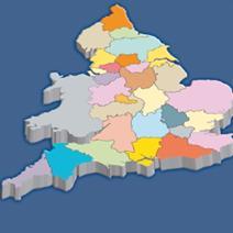 Map of England's regions