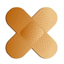 Two plasters in the shape of an X