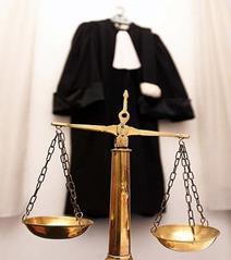 Judges robes and scales for justice