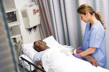 Patient on hospital bed
