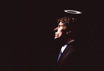 A business manager with a halo