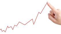 A graph overall trending upwards