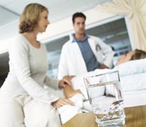 Healthcare workers visiting a patient
