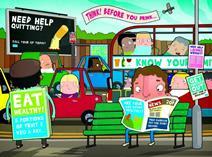 A cartoon of social marketing advertising