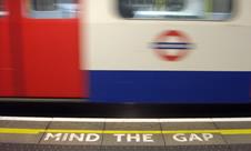 London tube train whizzing past