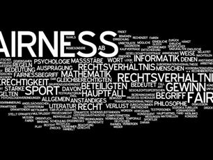 A collage showing repetition of the word "fair" in different languages