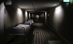 Dark hospital corridor
