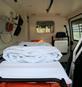 the empty interior of an ambulance