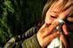 girl blowing her nose