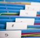 Folders and divided tabs for paper files