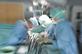 Snapshot of surgeons at work in operating theatre