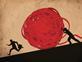 A cartoon of a ball of red tape