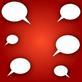 Six empty speech bubbles