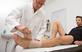 Patient receives physiotherapy