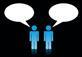 Two persons speech bubbles