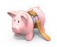 A pigg bank being squeezed
