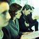 Public health staff in a queue