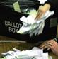 Ballot box votes being counted