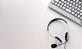 Telephone headset and keyboard