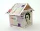 A house made of two 20 pound notes