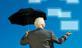 Man with umbrella