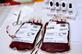 Packets of donated blood